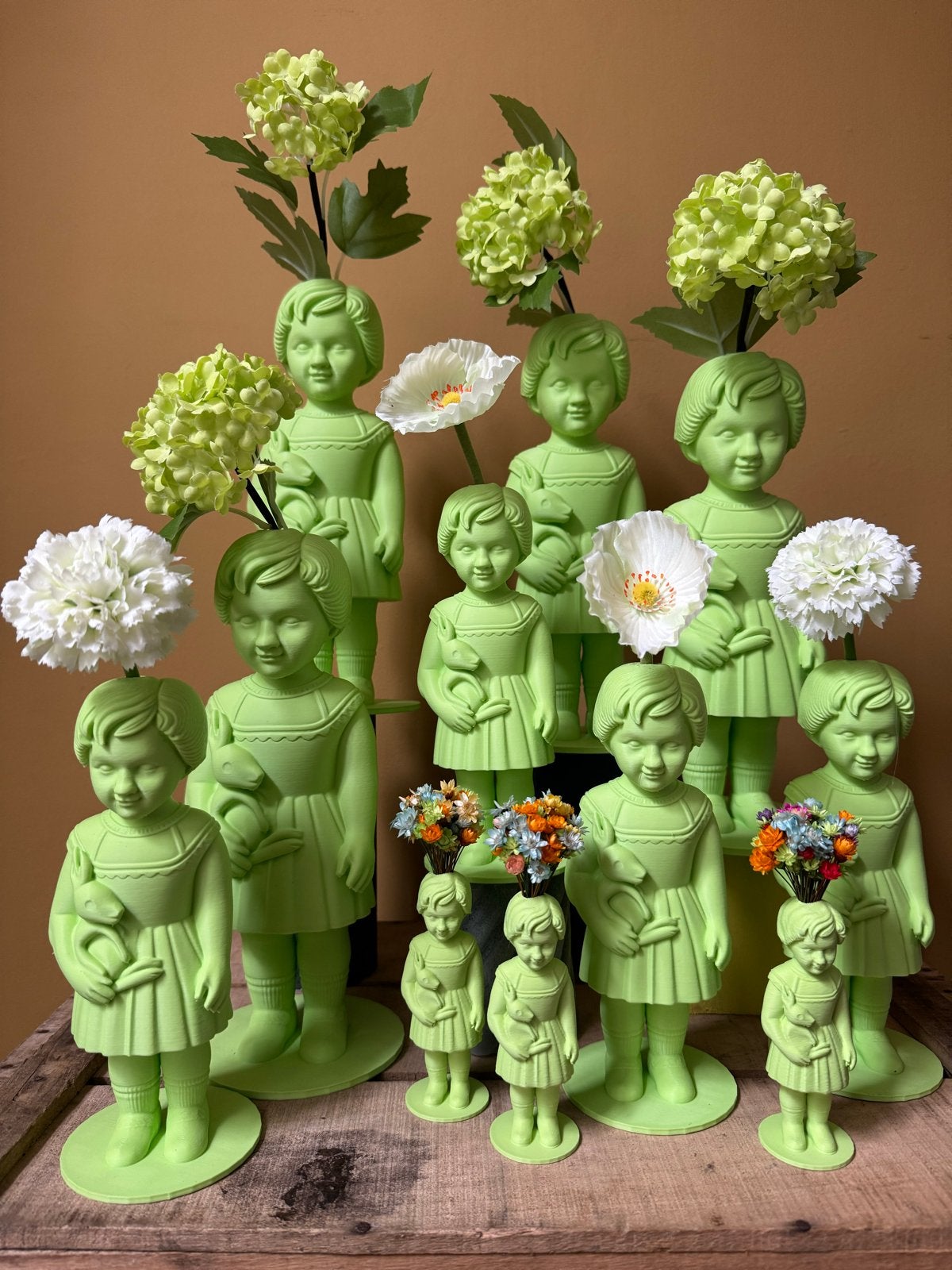 Clonette Vaasjes - 3D-geprint met kunst/droogbloemen, Meerkleurig, Nieuw, Kunststof, Ophalen of Verzenden