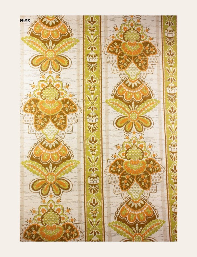 6173 Groen oranje retro behang seventies vintage stijl swiet, Huis en Inrichting, Stoffering | Behang, Verzenden, Oranje