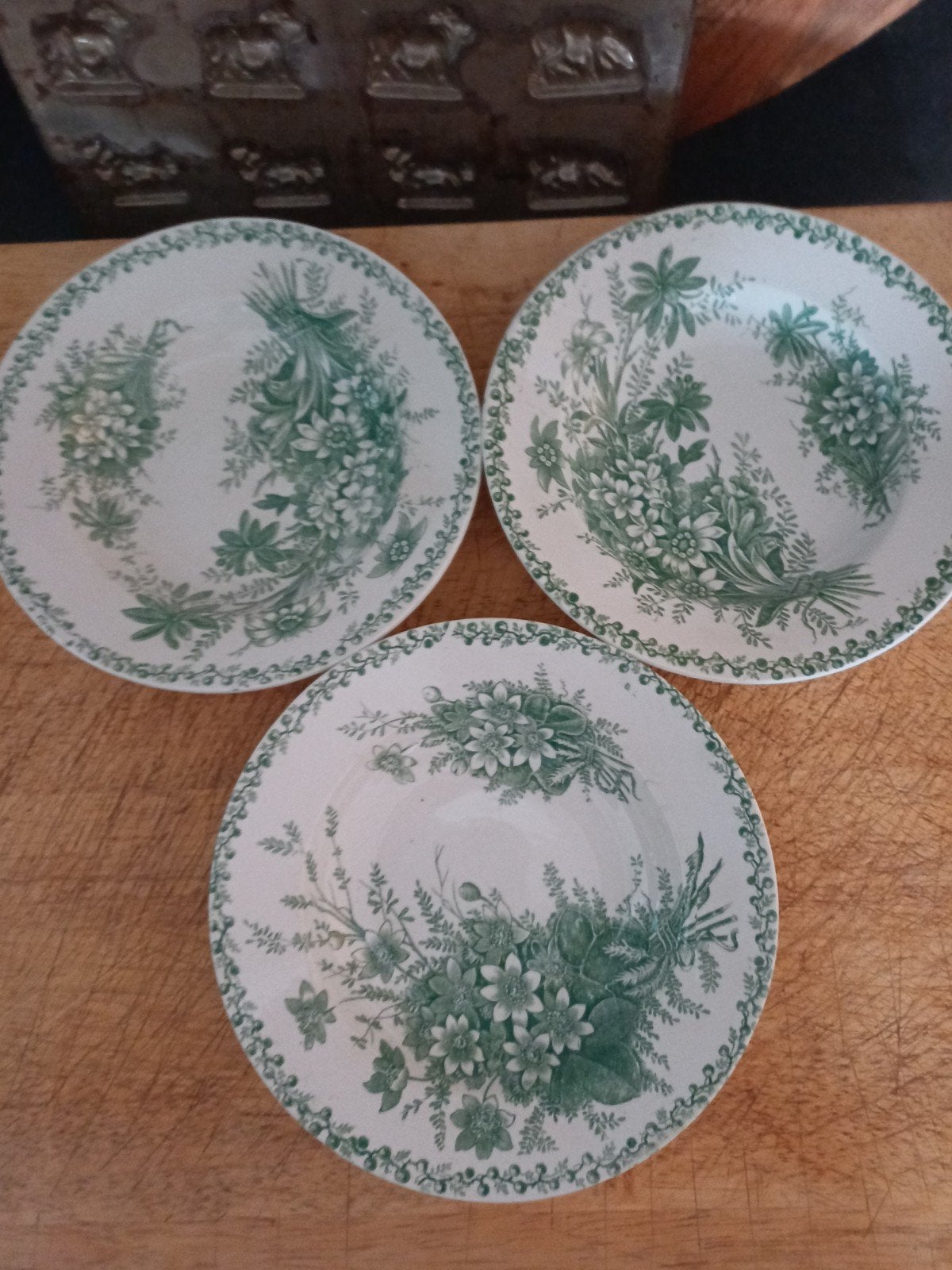 Antieke Schaaltjes van het oude B.F.K. decor Bouquet groen, Verzenden