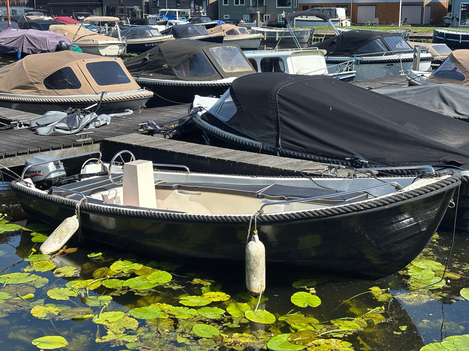 Polyester Sloep 420 met 8 PK Mariner 4-takt motor, Ophalen, 8 pk, Tender, Gebruikt