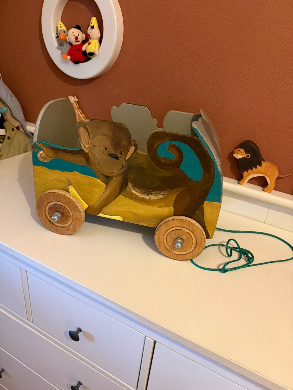 houten trekwagen van Dida, is handbeschilderd, Ophalen, Zo goed als nieuw