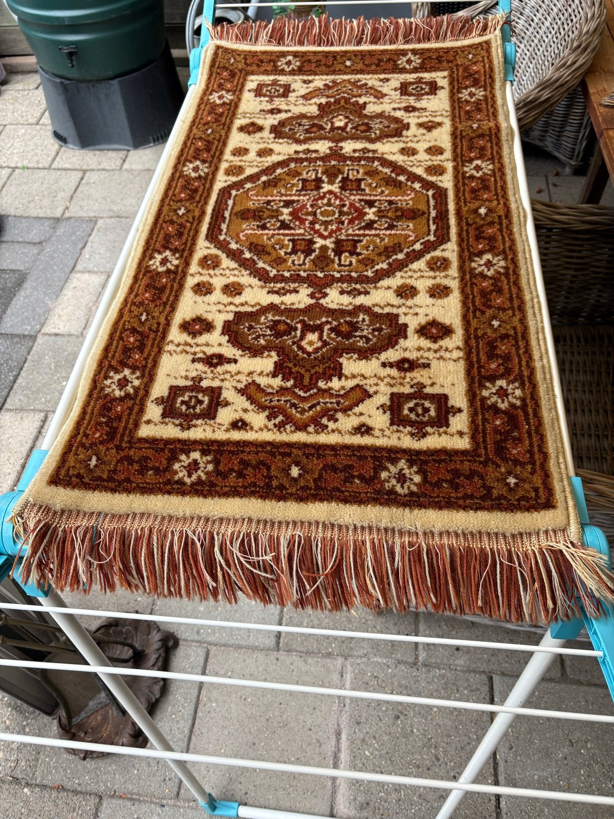 Smyrna Tafelloper 90 x 50 cm, Gebruikt, Bruin, Rechthoekig, 50 tot 100 cm