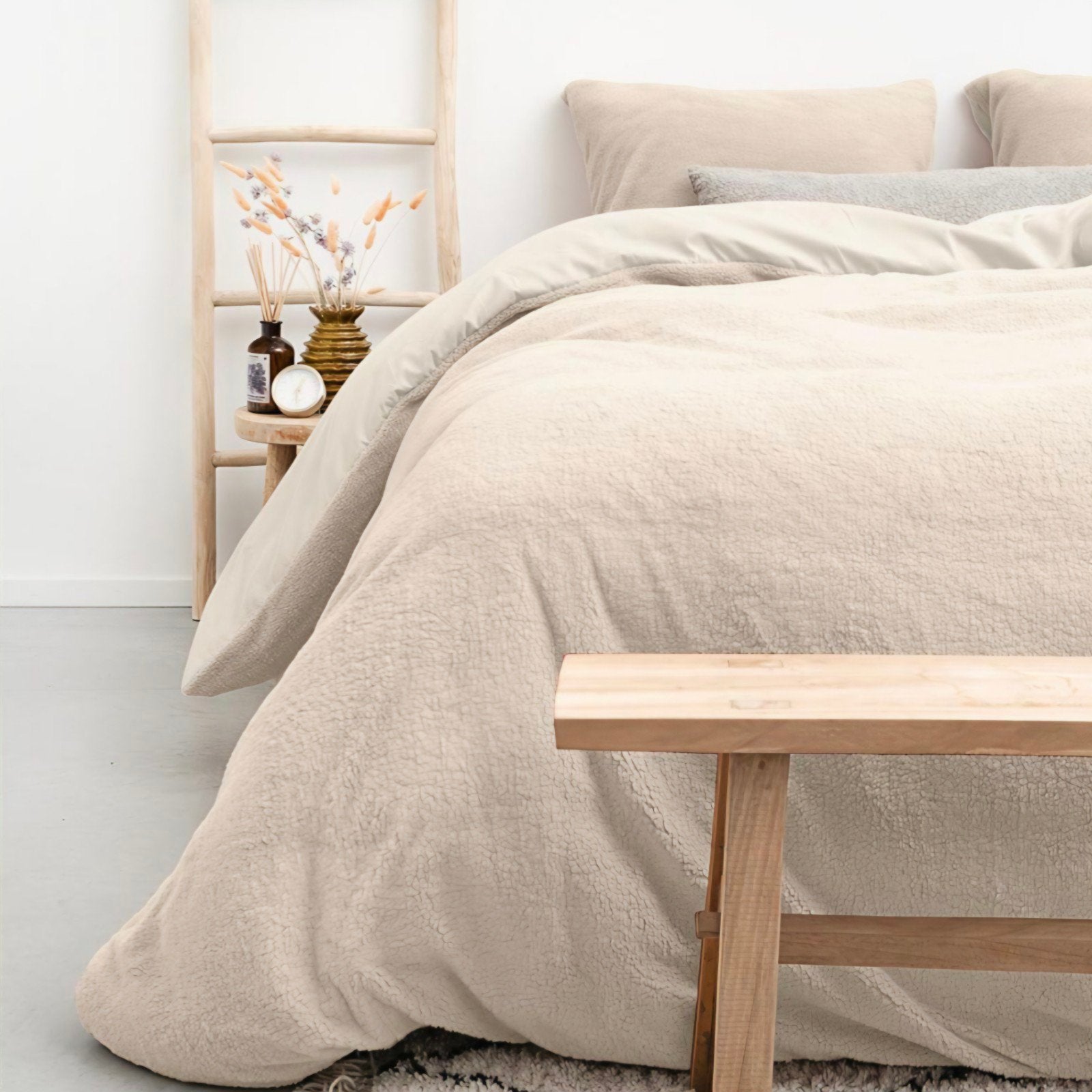 Teddy dekbedovertrek Cream 240x200, Overige kleuren, Dekbedovertrek, Ophalen of Verzenden, Nieuw