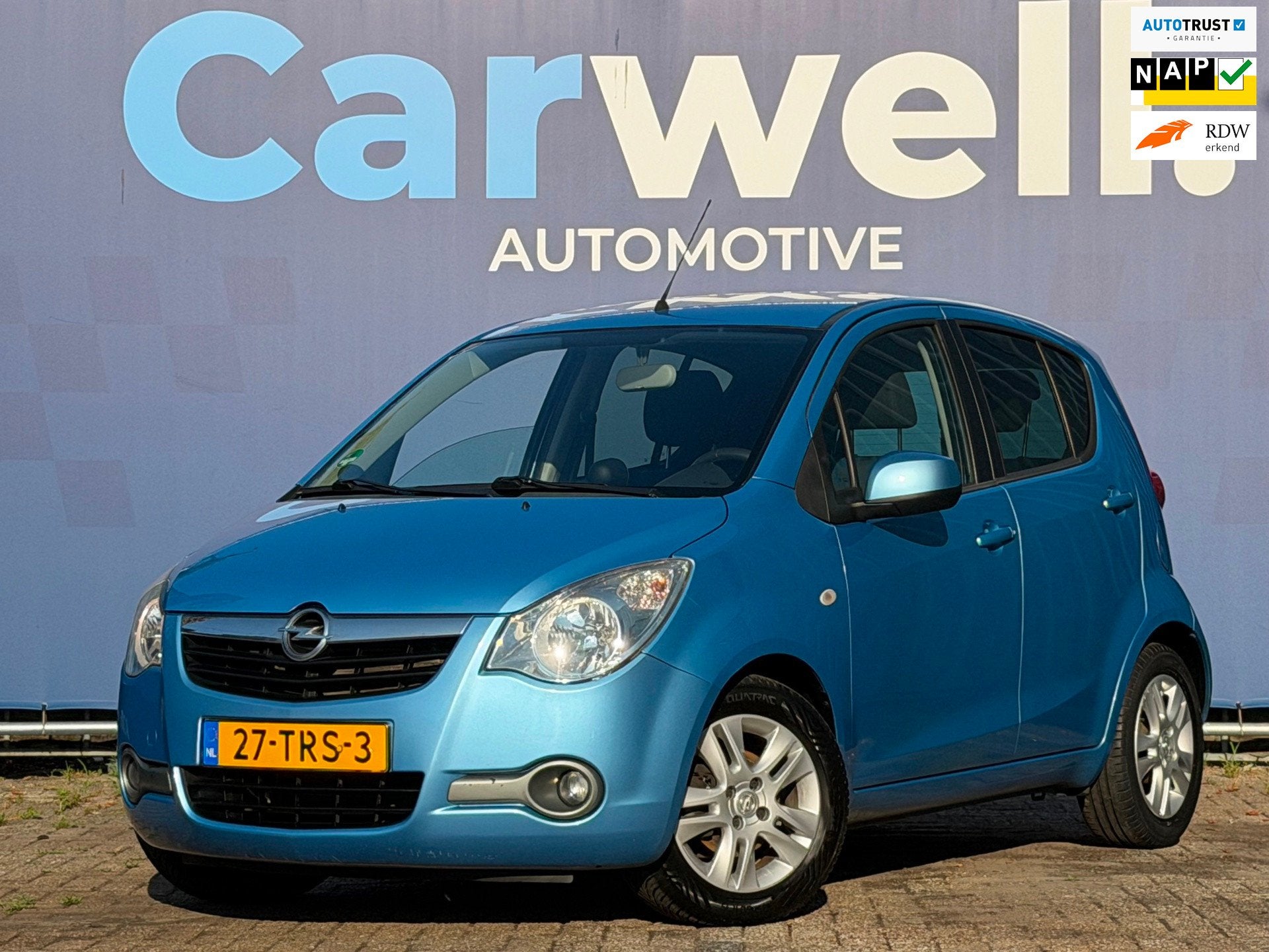 Opel Agila 1.0 Edition|2e Eigenaar|Airco|ElektrischeRamen|To, Auto's, Stof, Gebruikt, Blauw, Origineel Nederlands