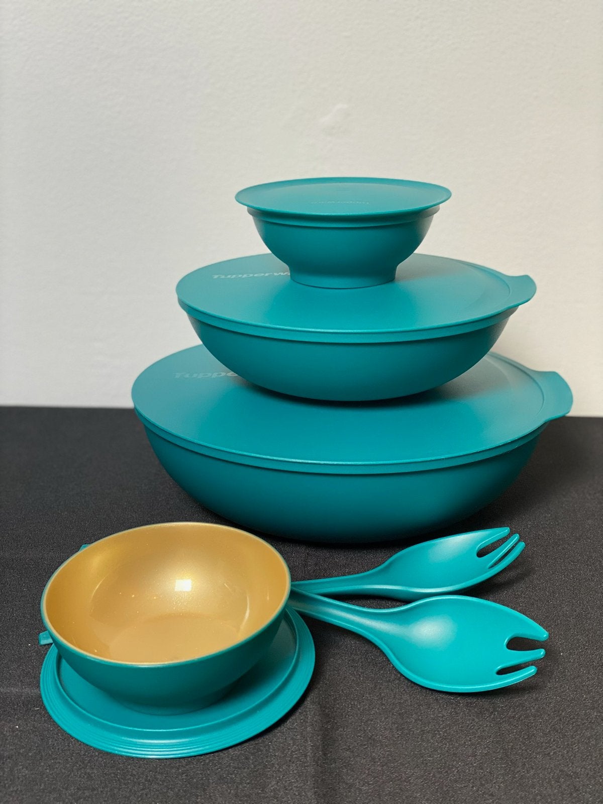 Allegra Tupperware Set/ groen-goud, Ophalen of Verzenden, Nieuw, Groen, Bak of Kom