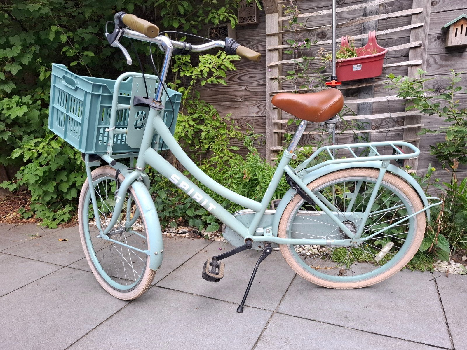 24 inch Spirit Cargo mintgroen met krat, 3 versnellingen, Ophalen, Terugtraprem, 24 inch, Zo goed als nieuw