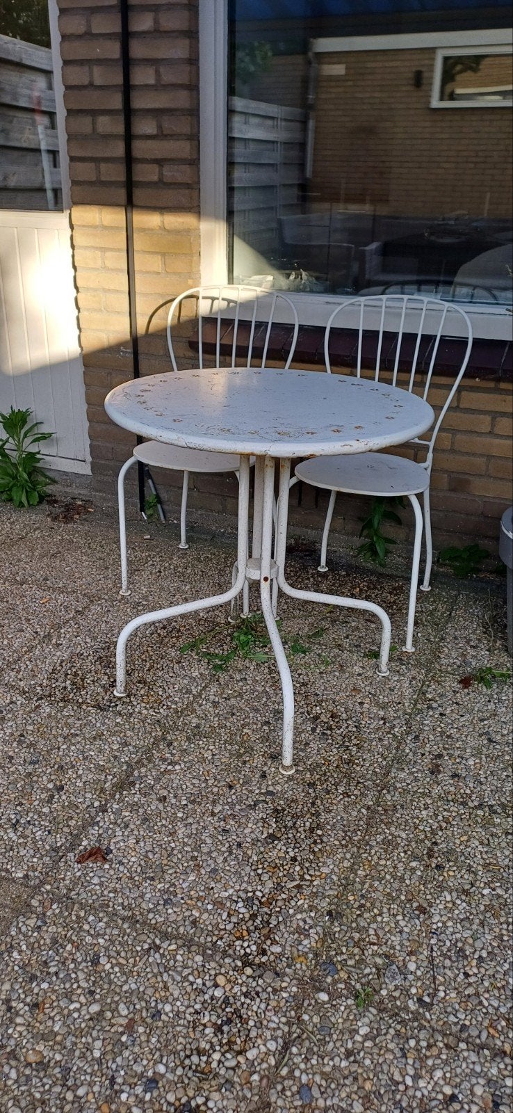 Tuintafeltje en 2 stoeltjes, Ophalen, Gebruikt