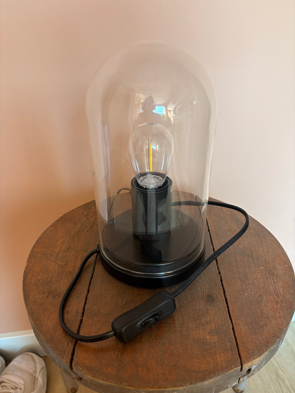 IKEA ROPUDDEN Tafellamp met glazen stolp, Met schakelaar, Gebruikt, E14 (klein), Ophalen of Verzenden