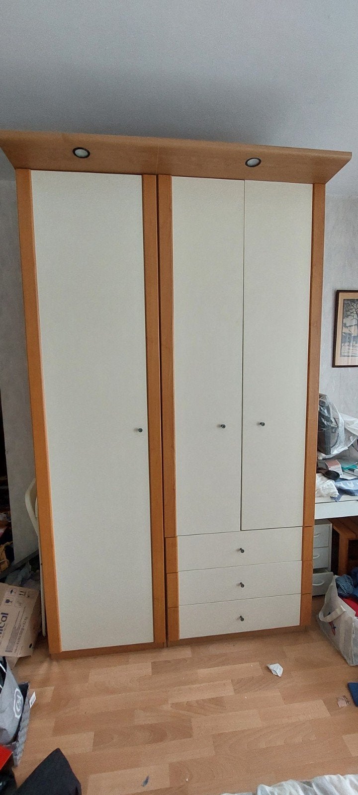 Grote linnenkast Ikea, beuken / beige, Ophalen, 100 tot 150 cm, Zo goed als nieuw, Modern