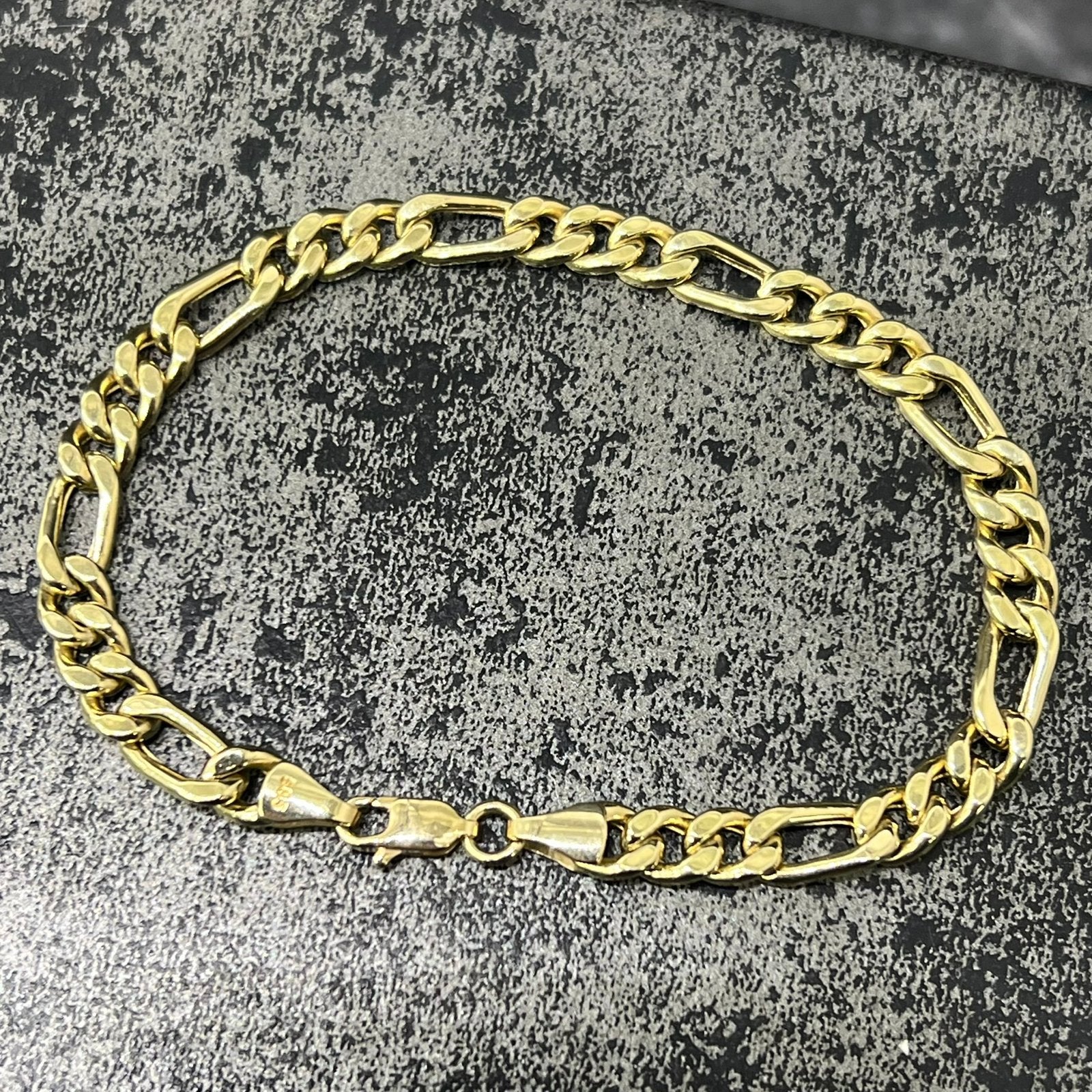 14 karaat gouden ketting armband figaro schakel, Ophalen of Verzenden, Zo goed als nieuw, Goud