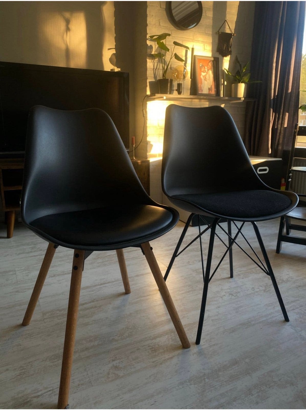 2 zwarte kuip stoelen, Ophalen, Twee, Zwart, Zo goed als nieuw