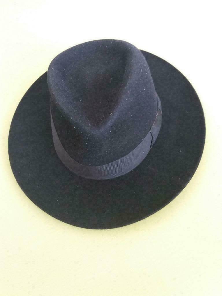 Vilten Hoed - Stanton - Zwart - VINTAGE, 55 cm (S, 6⅞ inch) of minder, Hoed, Ophalen of Verzenden, Zo goed als nieuw