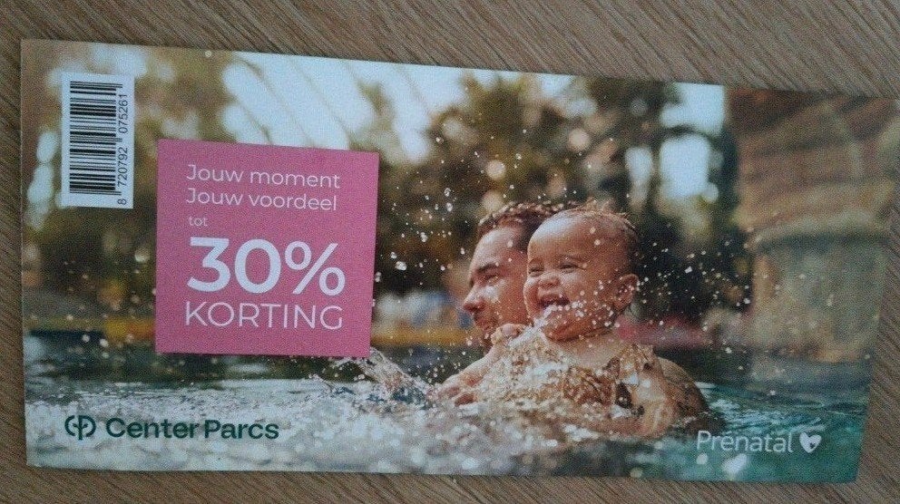 CENTERPARCS KORTINGSCODE (prenatal), Drie personen of meer, Kortingsbon, Bungalowpark
