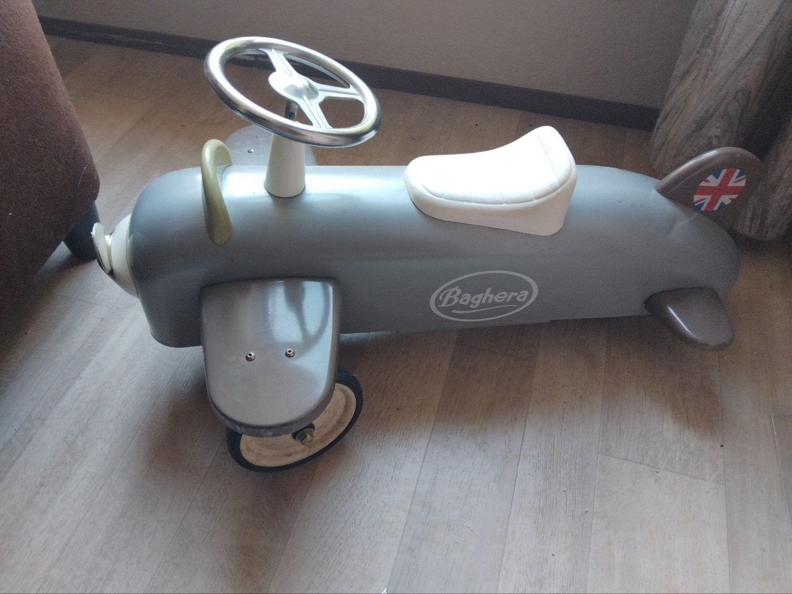 Baghera loopvliegtuig - Grijs, Kinderen en Baby's, Ophalen of Verzenden, Gebruikt, Loopvoertuig