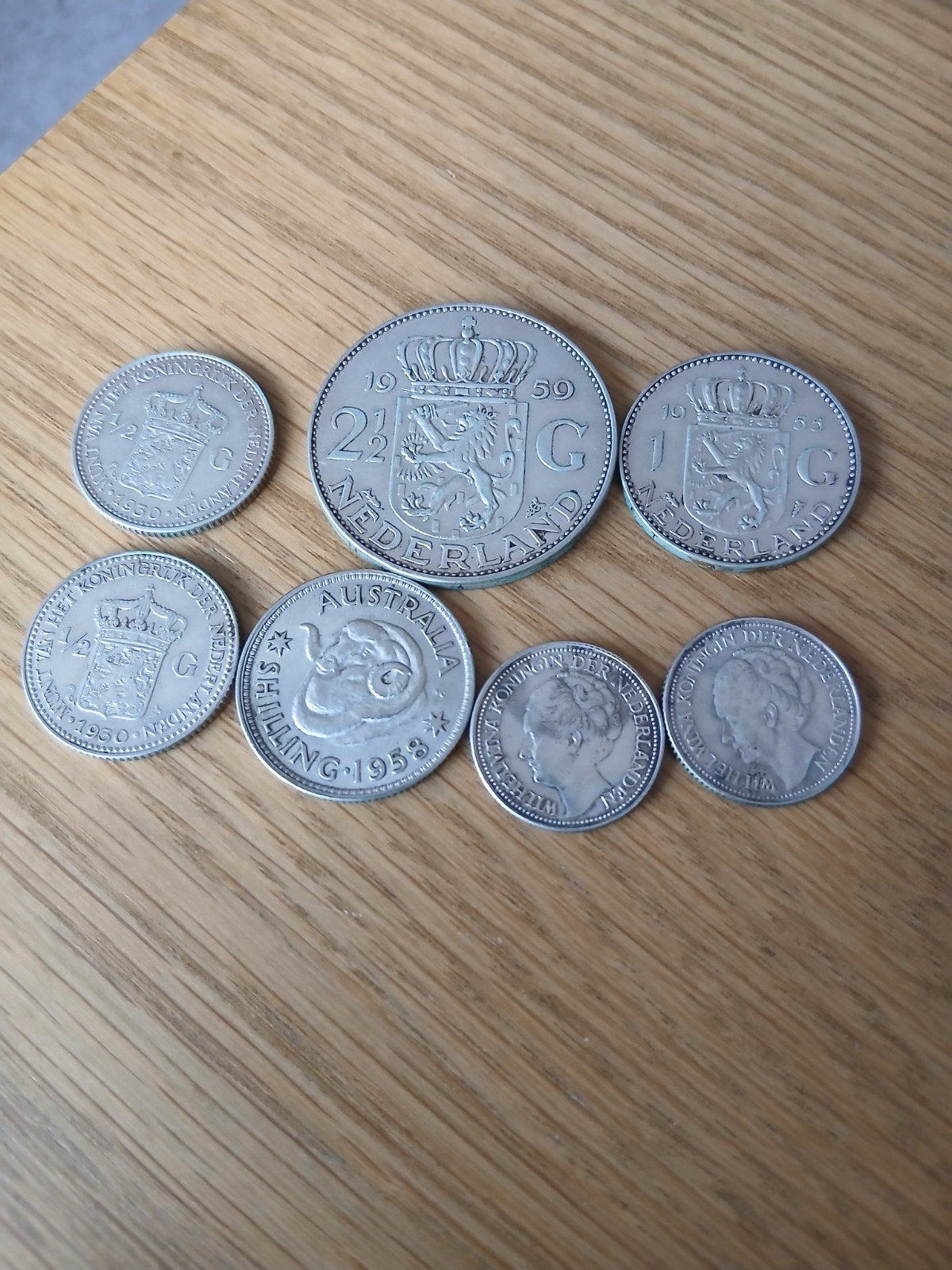 Mooie kavel zilveren munten (o.a. Gulden 1955 sleuteljaar &, Postzegels en Munten, Munten | Nederland, Ophalen of Verzenden, Koningin Juliana