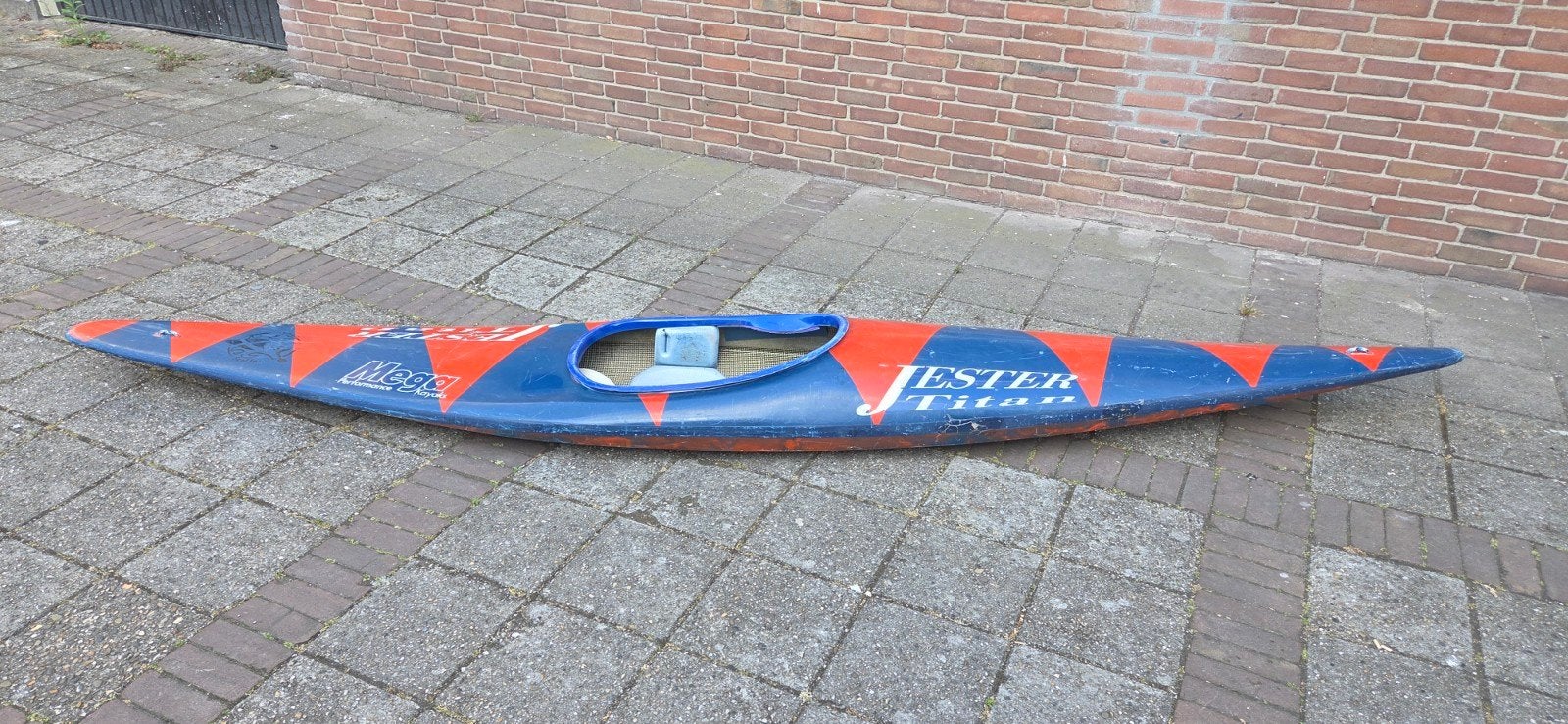 Mega Jester Titan surfkajak/Wildwaterkajak -, Ophalen, Gebruikt, Eén persoon, Wildwaterkano
