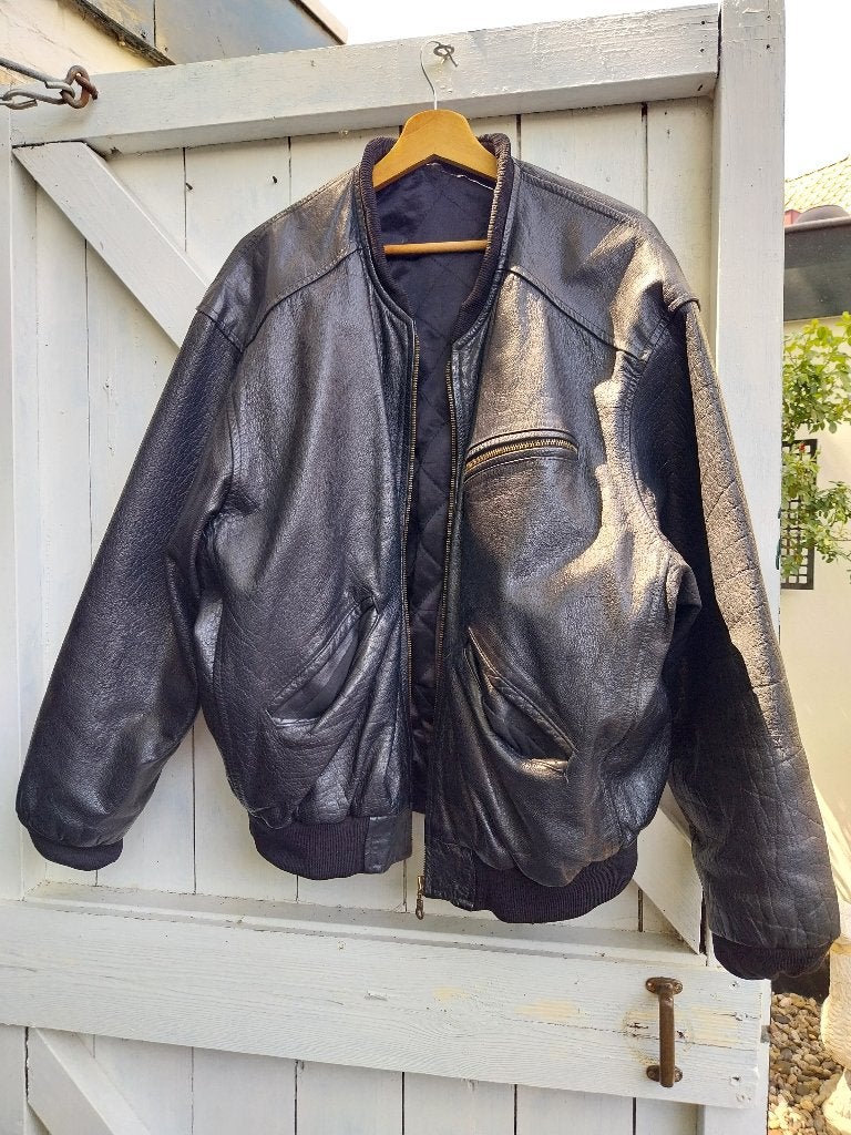 Leren bomberjack, Kleding | Heren, Jassen | Winter, Onbekend, Zwart, Maat 56/58 (XL), Ophalen of Verzenden
