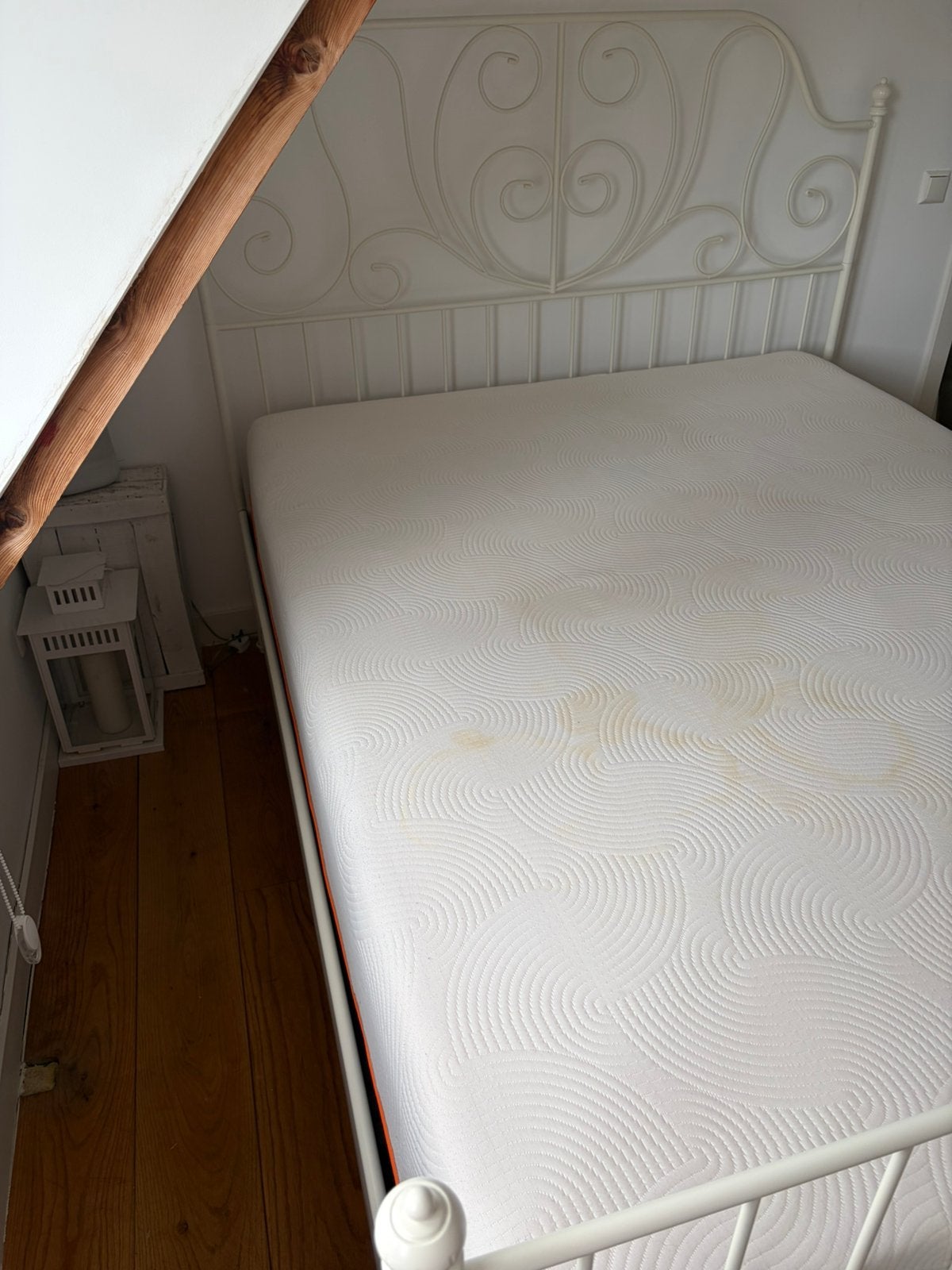 Wit Metalen Tweepersoonsbed  + Brook & Wilde Matras, Ophalen, Wit, Tweepersoons, 140 cm