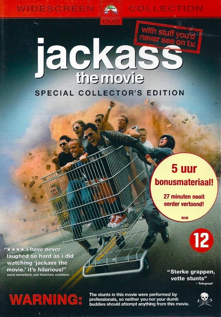 DVD - Jackass the movie - Vanaf 12 jaar, Vanaf 12 jaar, Ophalen of Verzenden, Zo goed als nieuw, Actie
