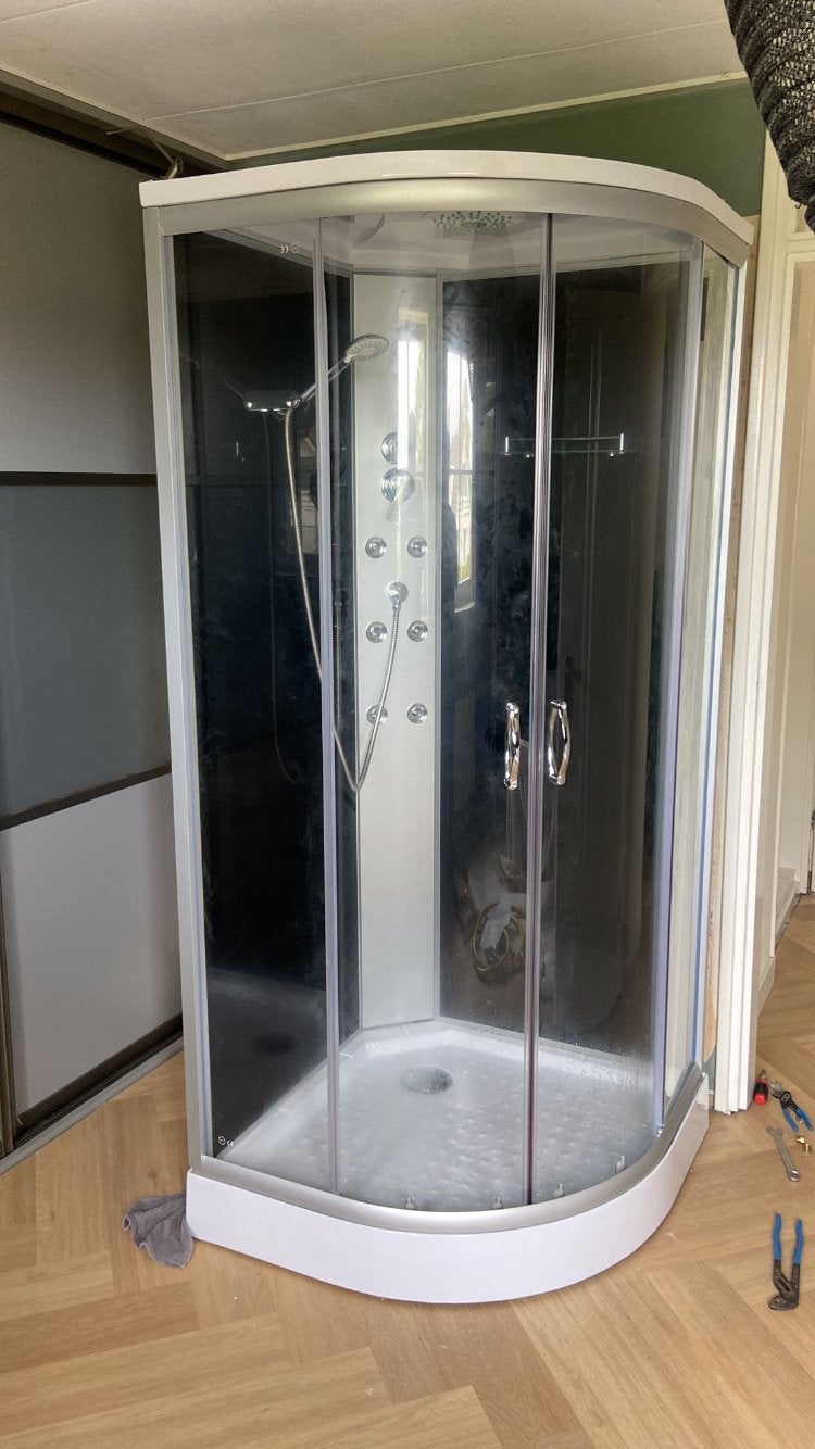 Nooddouche met pomp en slangen - Ideaal voor verbouwing, Ophalen of Verzenden, Gebruikt, Douche