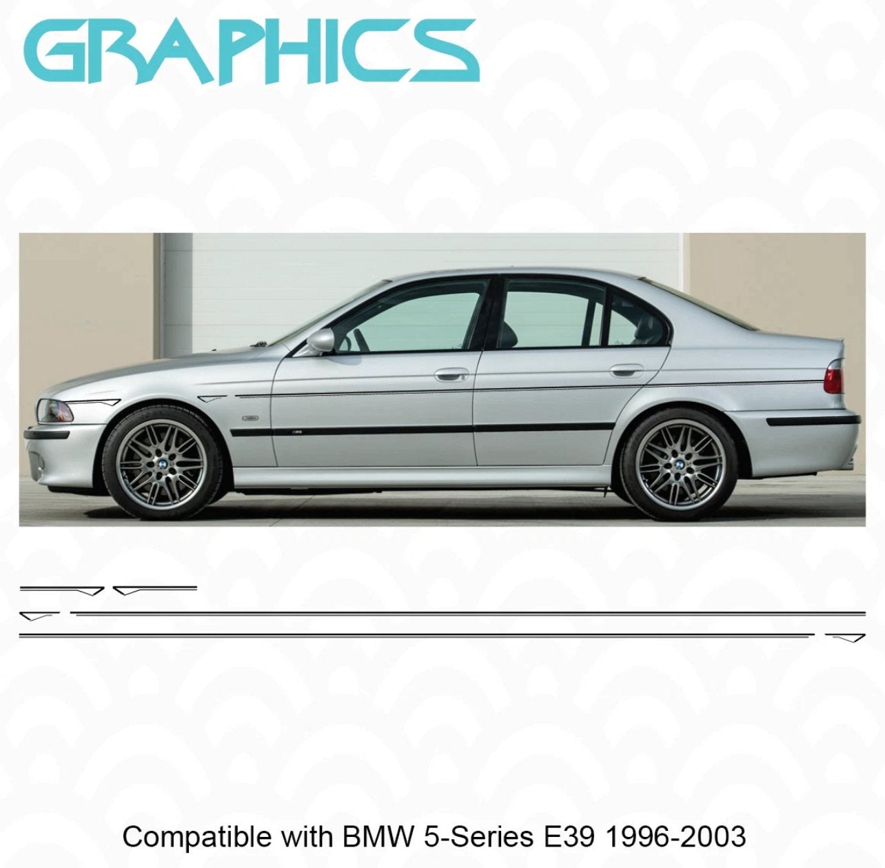 BMW E39 AC Schnitzer striping zwart, Ophalen of Verzenden