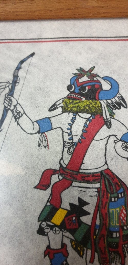 schilderij tekening indianen stamhoofd, Ophalen of Verzenden, 'T Olde Gre-j, Info@toldegrej.nl, Endepoelstraat 20f Didam