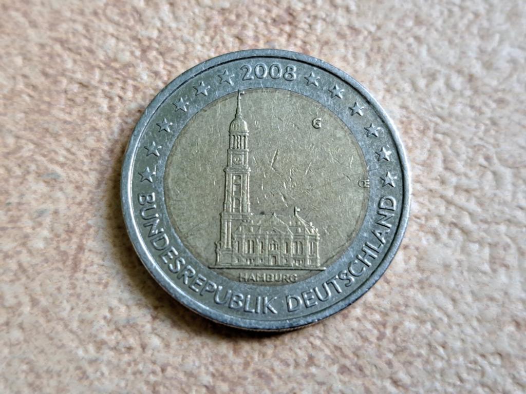 2 euro cc Duitsland 2008 Hamburg (G), Ophalen of Verzenden, Duitsland, 2 euro