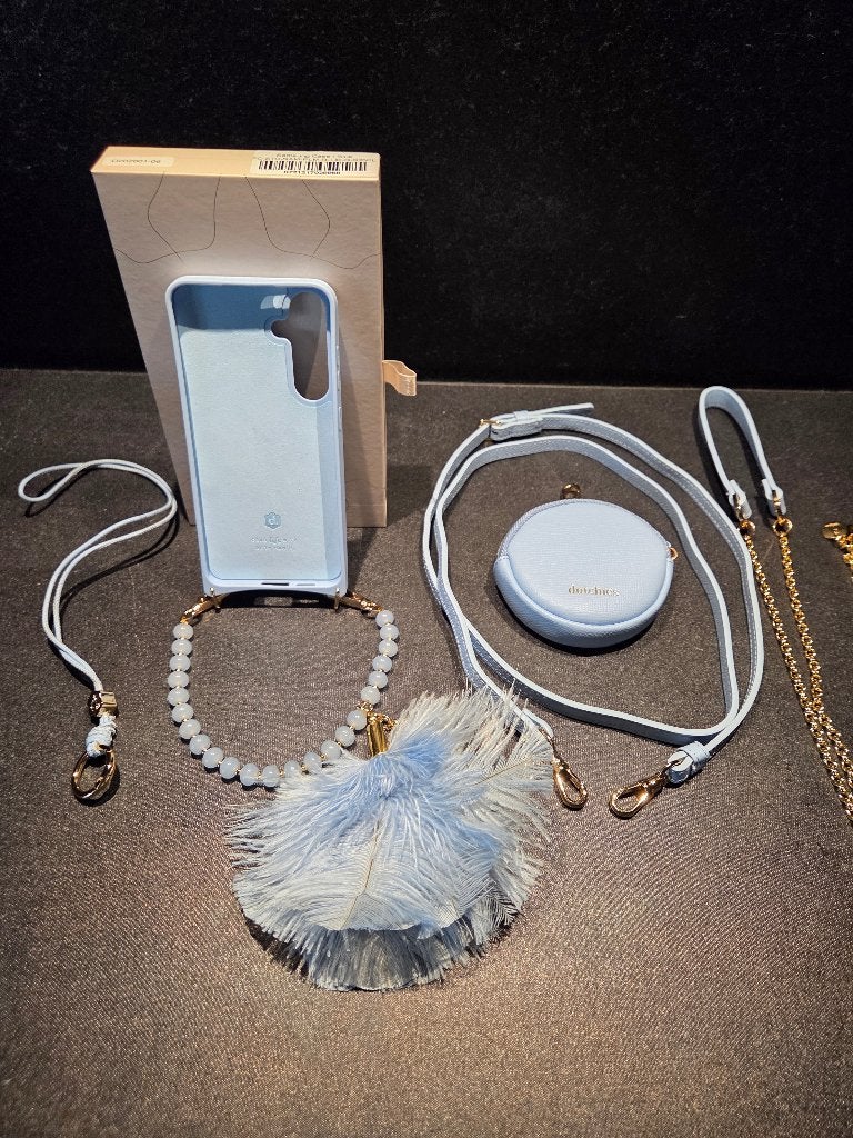 Dutchies telefoonhoesje met accessoires lichtblauw