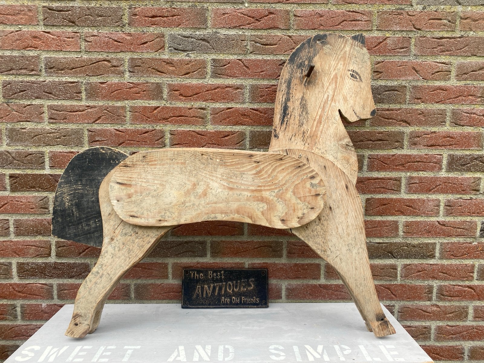 Antiek houten speelgoedpaard - Decoratief, Ophalen of Verzenden