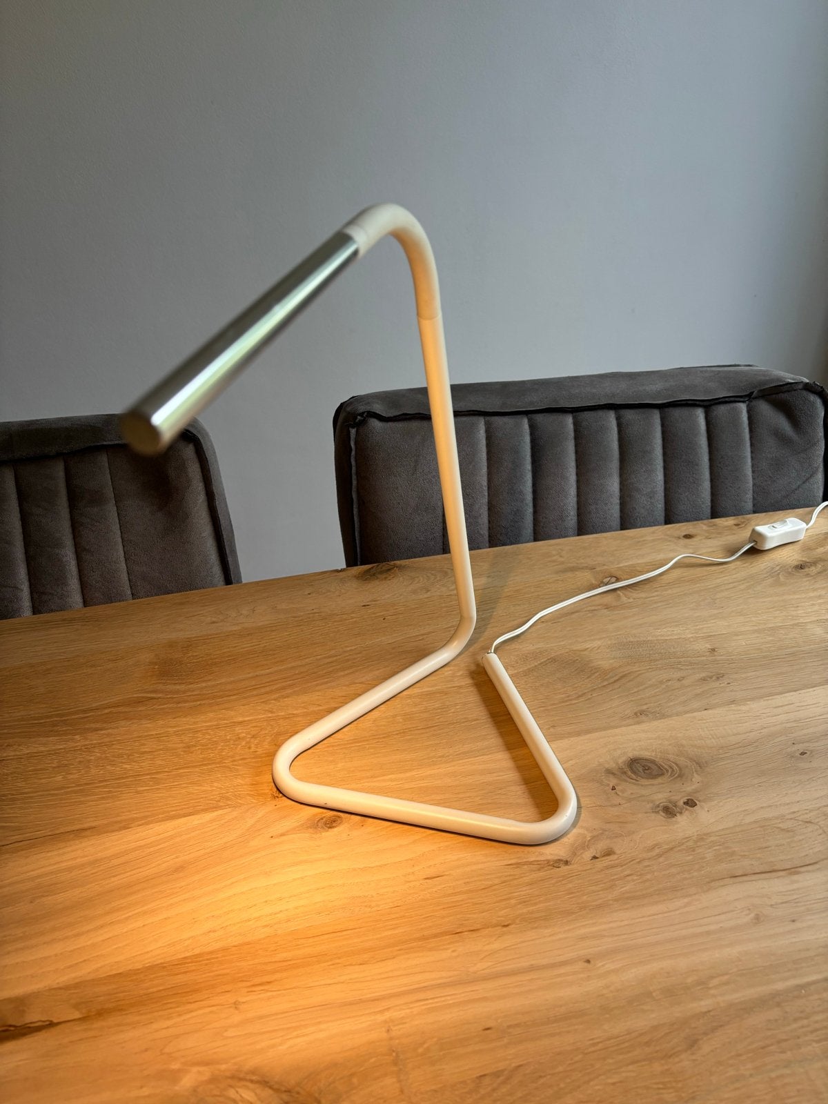 IKEA HÅRTE LED Bureaulamp - Wit/Zilver, Verstelbaar, Ophalen, Bureaulamp, Wit, IKEA