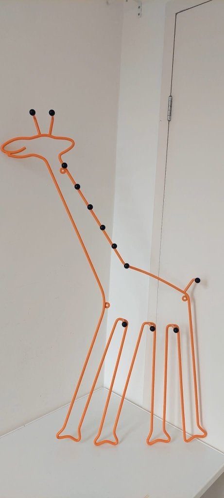 Vintage IKEA "Sprallig" Giraffe Kapstok (Oranje, Jaren 90), Wandkapstok, Eu, Eu, Ophalen of Verzenden
