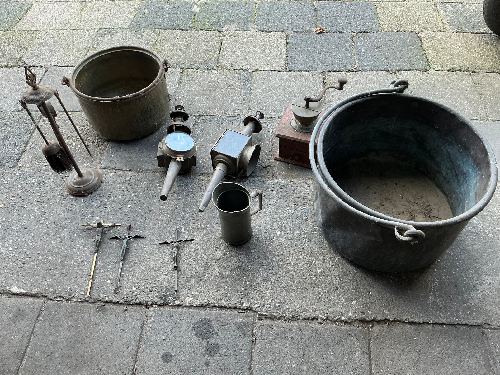 Koperen ketel oude lantaarns van koper, Antiek en Kunst, Ophalen