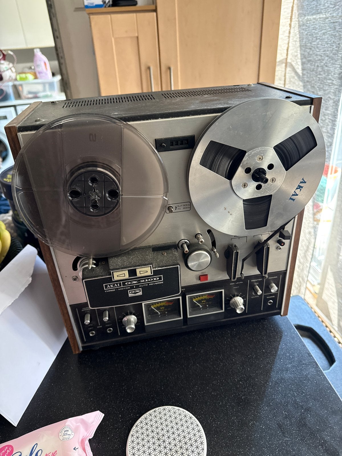 Akai GX-210D Bandrecorder - Vintage Reel-to-Reel, Ophalen of Verzenden, Bandrecorder, Met banden
