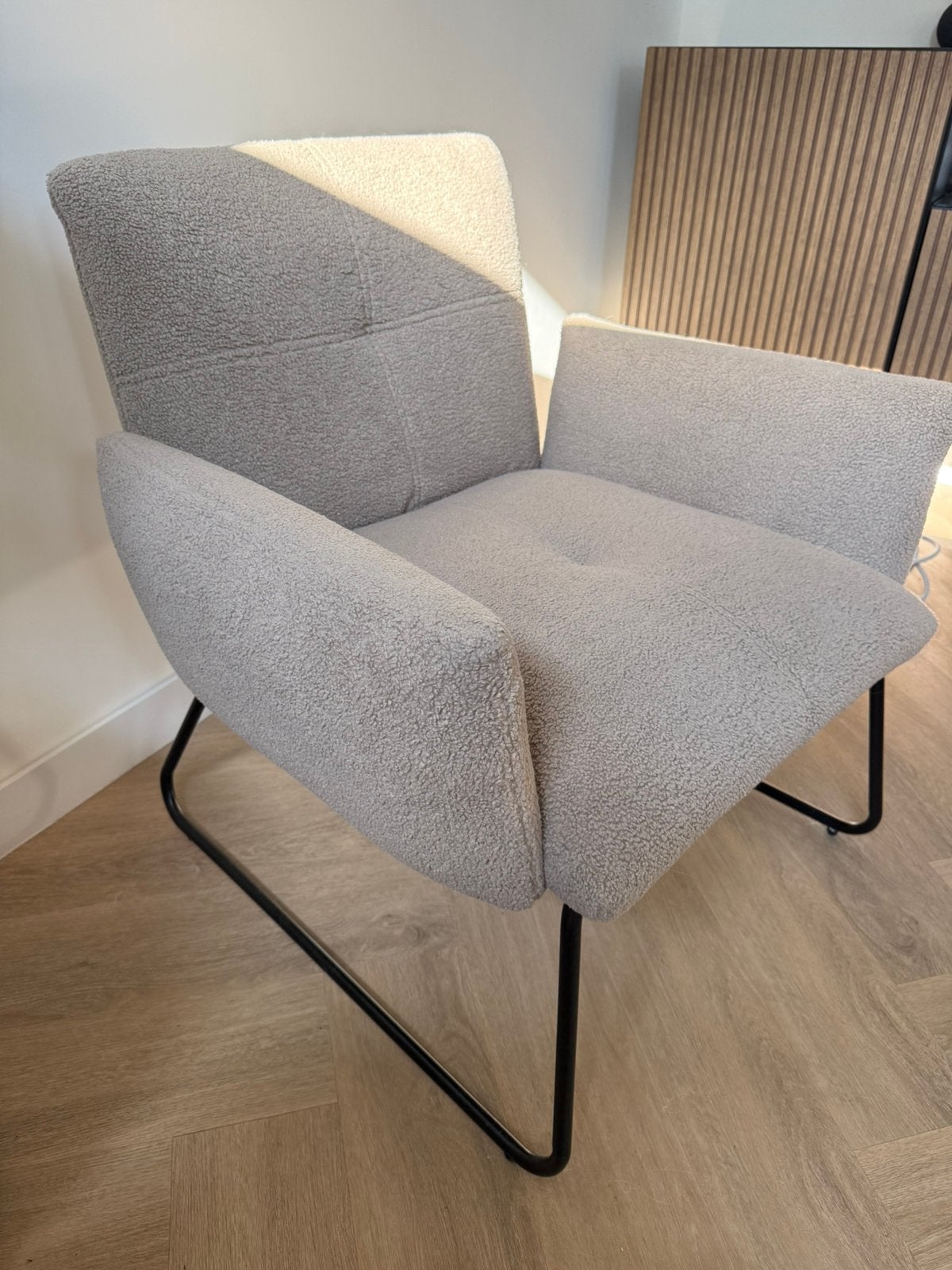 Tower Living Fauteuil 'Dante' Teddy, Huis en Inrichting, Fauteuils, Ophalen, Zo goed als nieuw, 75 tot 100 cm, 50 tot 75 cm