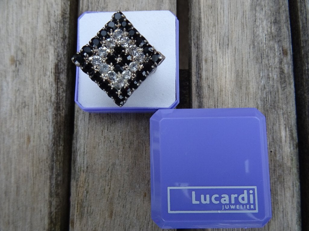 Ring dames EDA handgemaakt 18,5, 18 tot 19, IJzer of Staal, Zwart, Nieuw