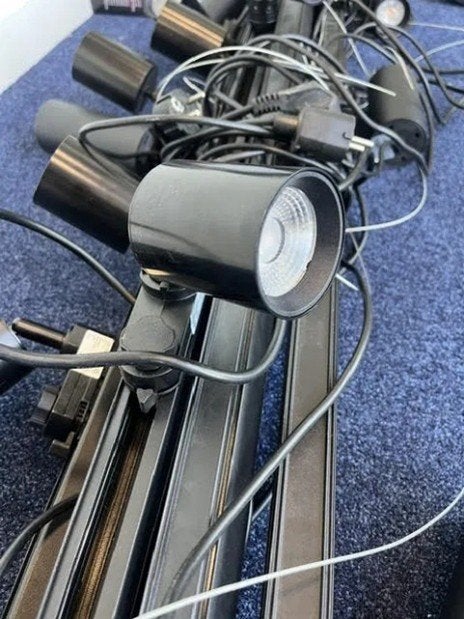 3-fase railverlichting compleet set, Huis en Inrichting, Lampen | Spots, Ophalen, Zo goed als nieuw, Inclusief bevestigingsmateriaal