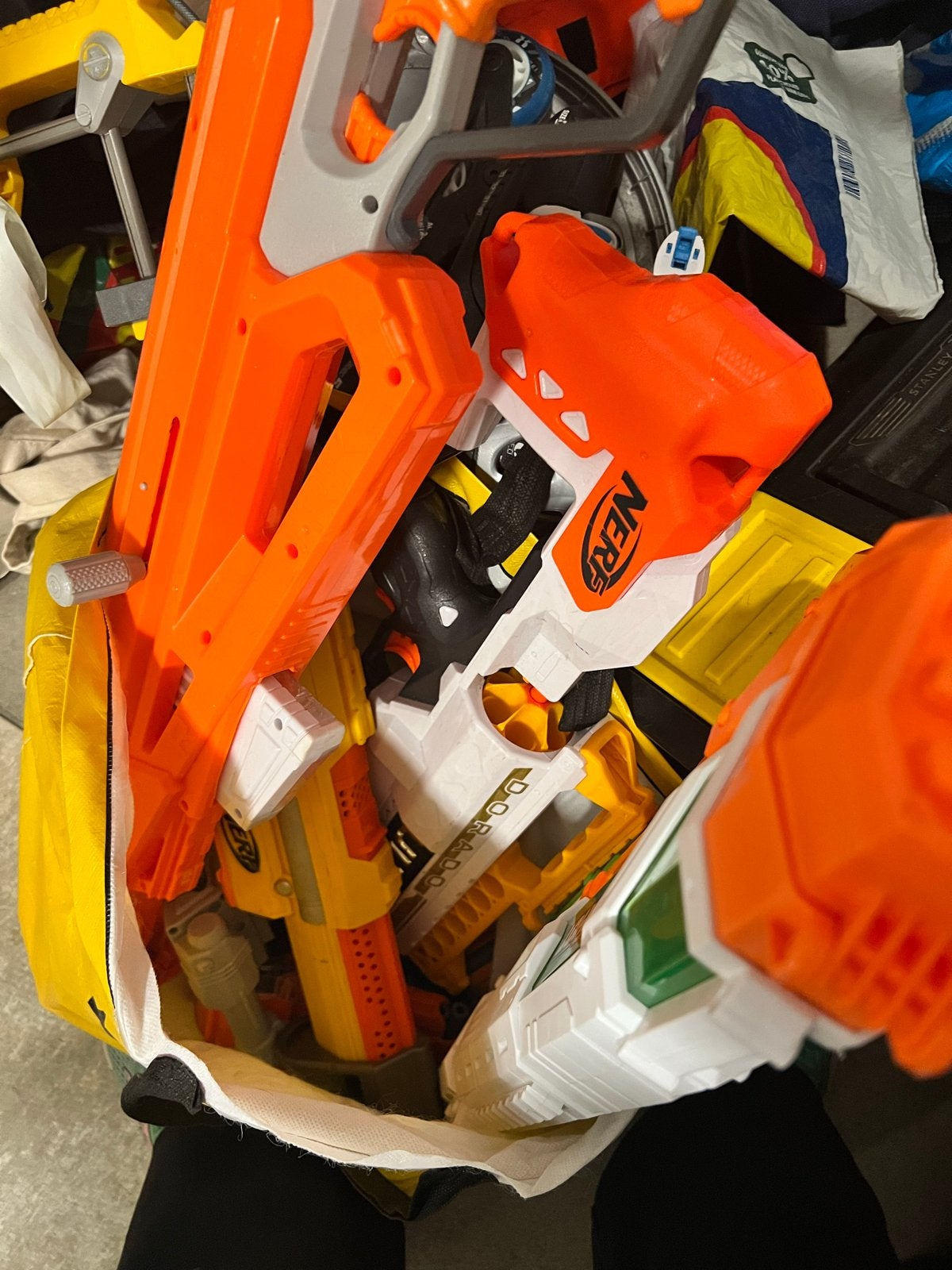 Grote partij Nerf blasters en accessoires, Ophalen, Gebruikt, Jongen of Meisje
