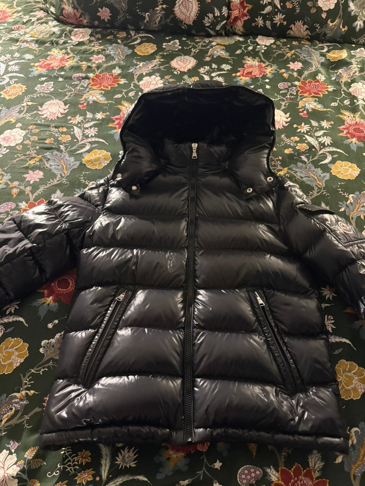 Moncler Maya Jas Zwart Origineel, Ophalen, Gedragen, Zwart