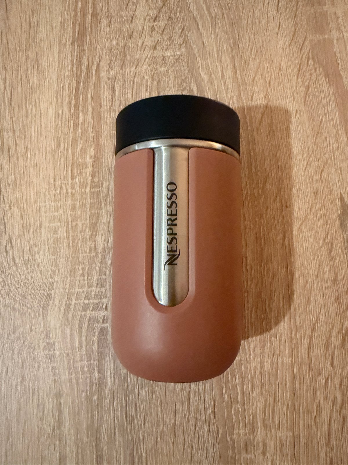 Nespresso Travel Mug Terracotta 300 ml, Ophalen of Verzenden, Zo goed als nieuw, Bruin