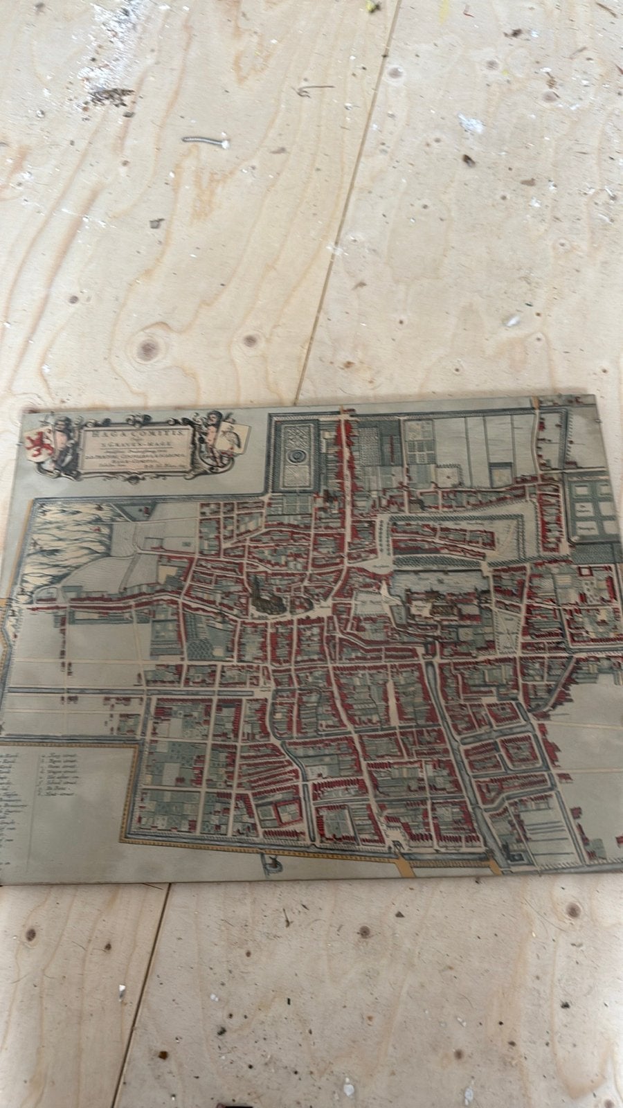 Antieke plattegrond Den Haag, Blaeu 1649, Boeken, Landkaart, 1800 tot 2000, Nederland, Ophalen