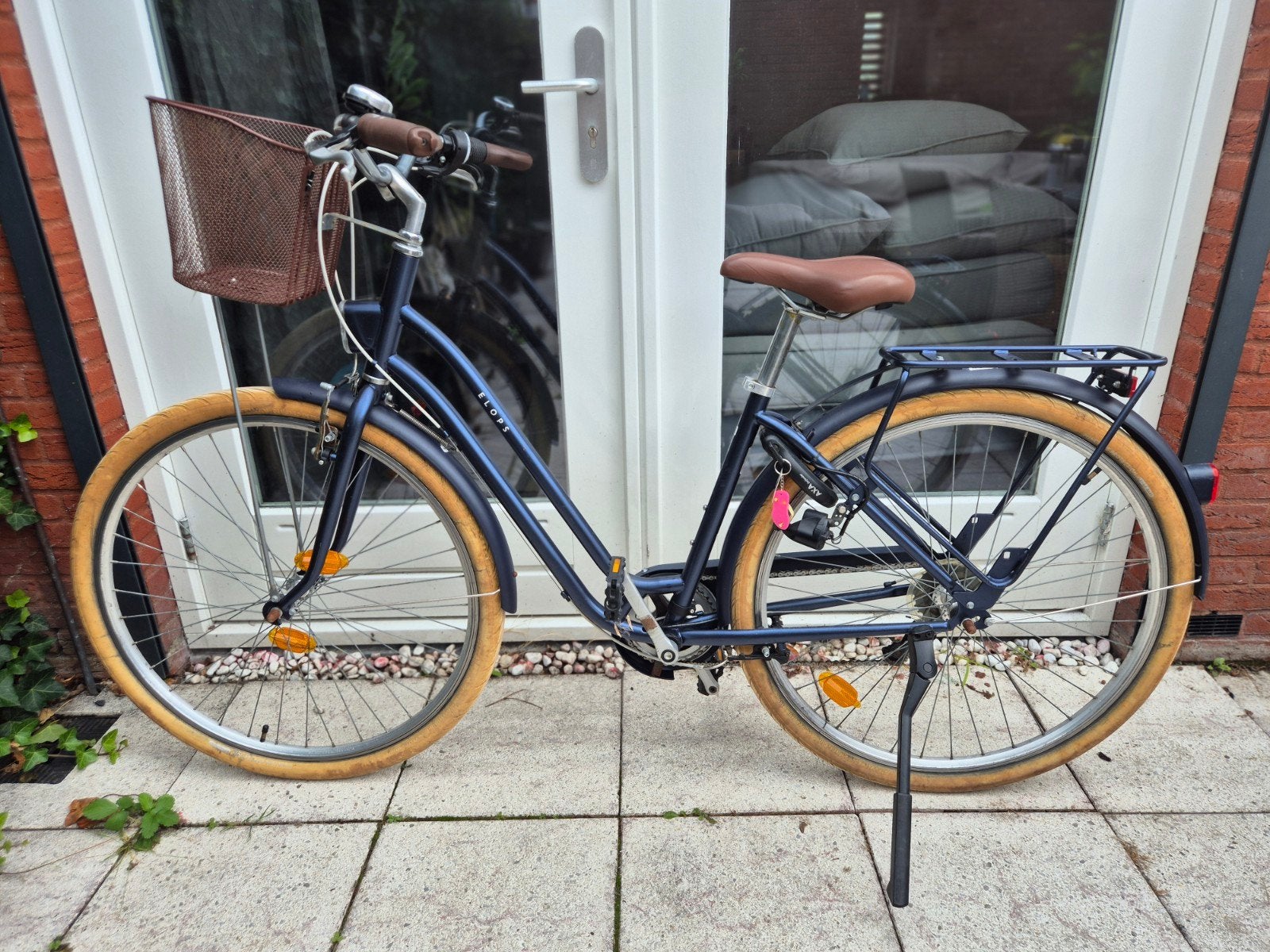 Elops Classic 520 Stadsfiets Blauw Maat M, 28", Fietsen en Brommers, Gebruikt, Velgrem, Versnellingen, 50 tot 53 cm
