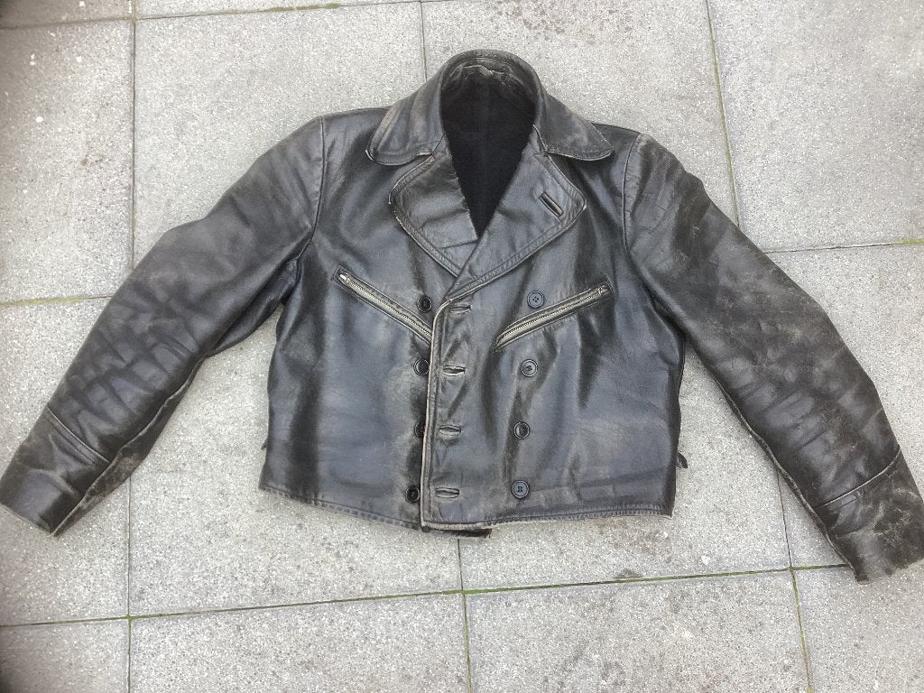 Vintage Motorjas kort model heren maat S, Ophalen, Heren, Jas | leer, Onbekend/Vintage