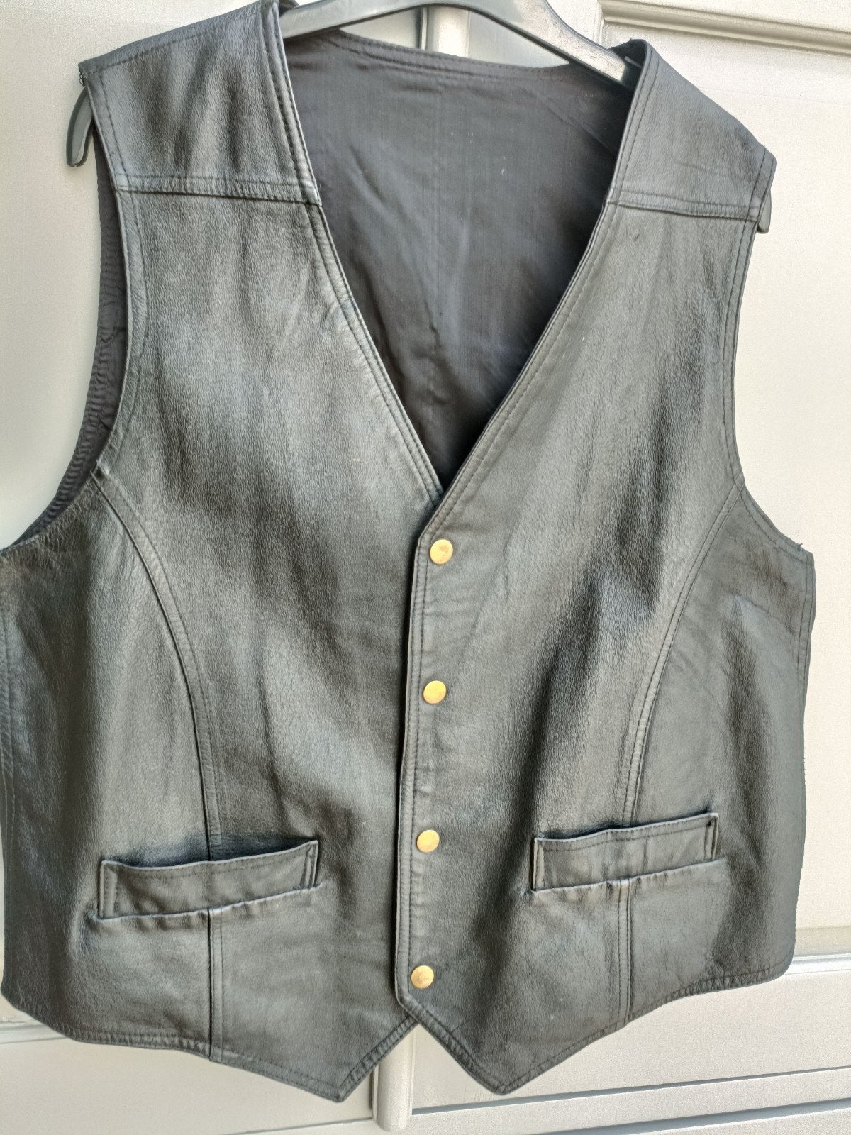 Leren gilet maat L, Ophalen of Verzenden, Zo goed als nieuw, Maat 52/54 (L), Zwart