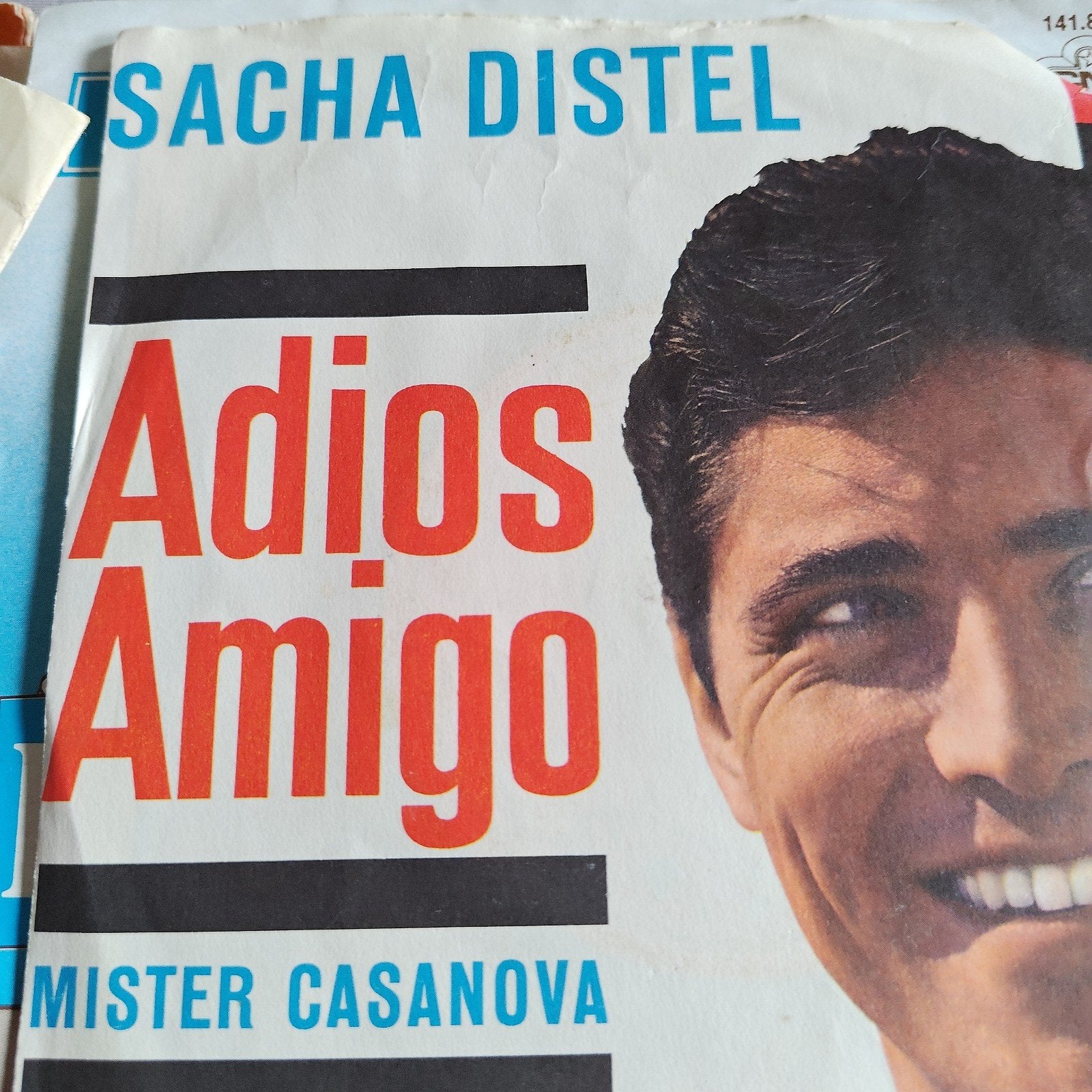 Sacha Distel - Adios Amigo / Mister Casanova Single, Cd's en Dvd's, Vinyl Singles, Ophalen of Verzenden, Gebruikt, 7 inch