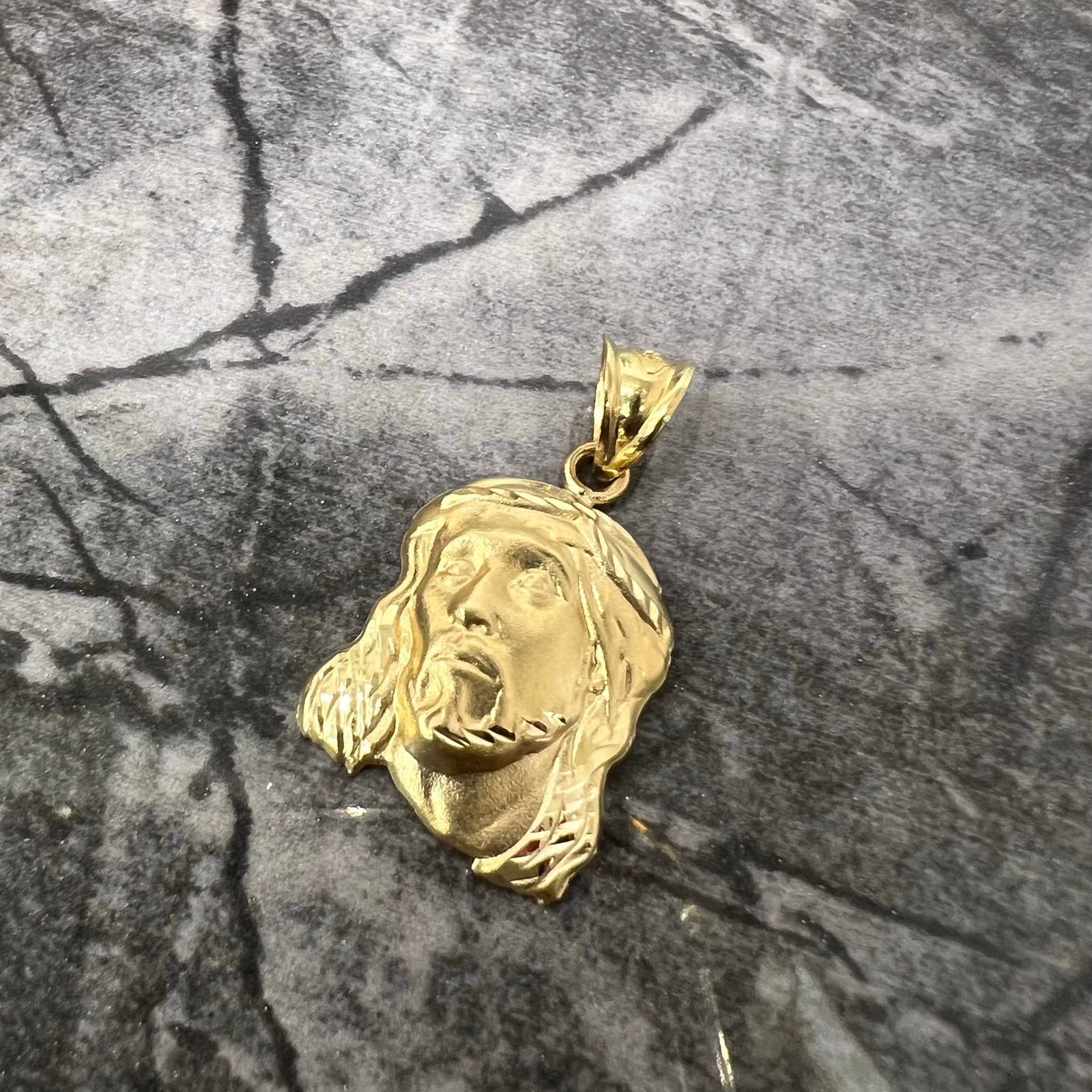 14 karaat gouden hanger Jezus gezicht kruis, Ophalen of Verzenden, Nieuw, Goud, Kruis of Symbool