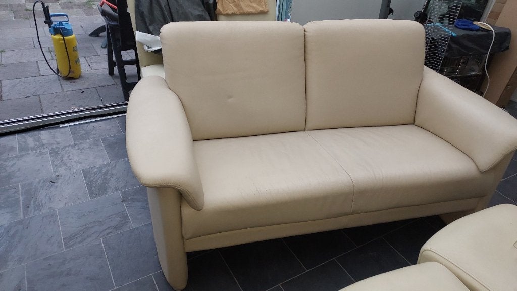 Leren bank tweezitter, Ophalen, Gebruikt, Minder dan 75 cm, 150 tot 200 cm