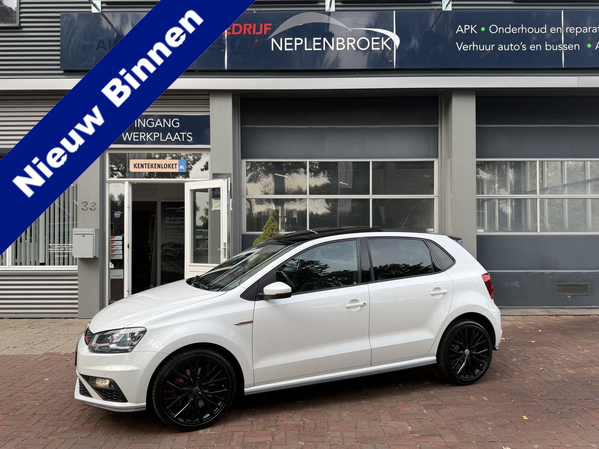 Volkswagen Polo 1.8 TSI GTI Automaat 200pk Bj 2015 Navi,Schu, Dealer onderhouden, Stof, Gebruikt, Wit
