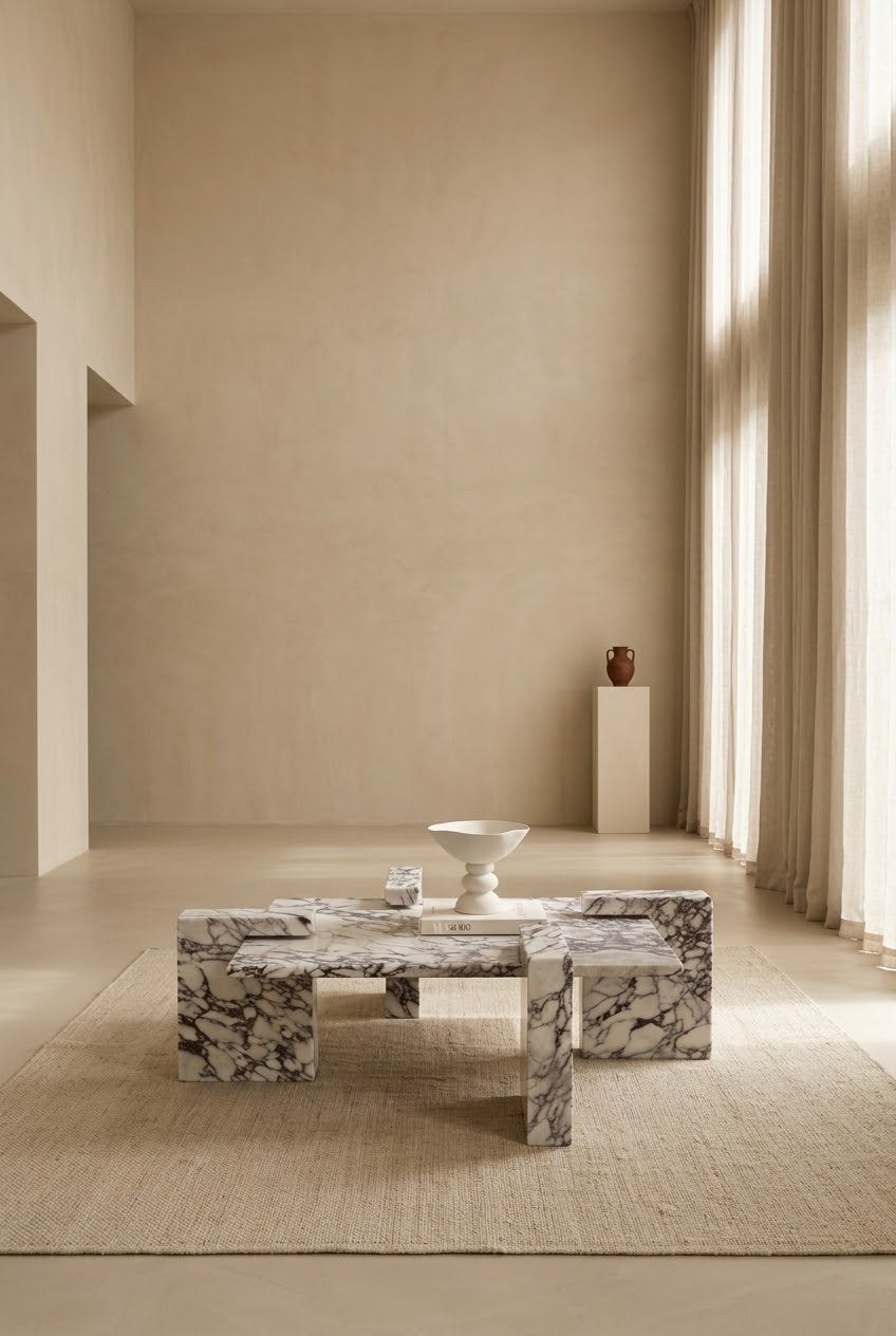 Unieke Calacatta Viola Salontafel - Marmer Design, Ophalen of Verzenden