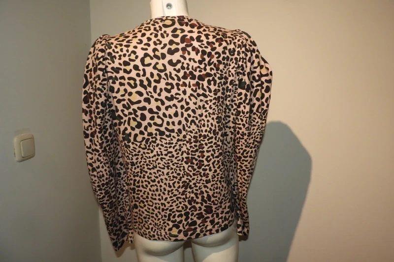 Munthe leopard print shirt pof mouwen bovenkant mt 40, Maat 38/40 (M), Overige kleuren, Verzenden, Zo goed als nieuw