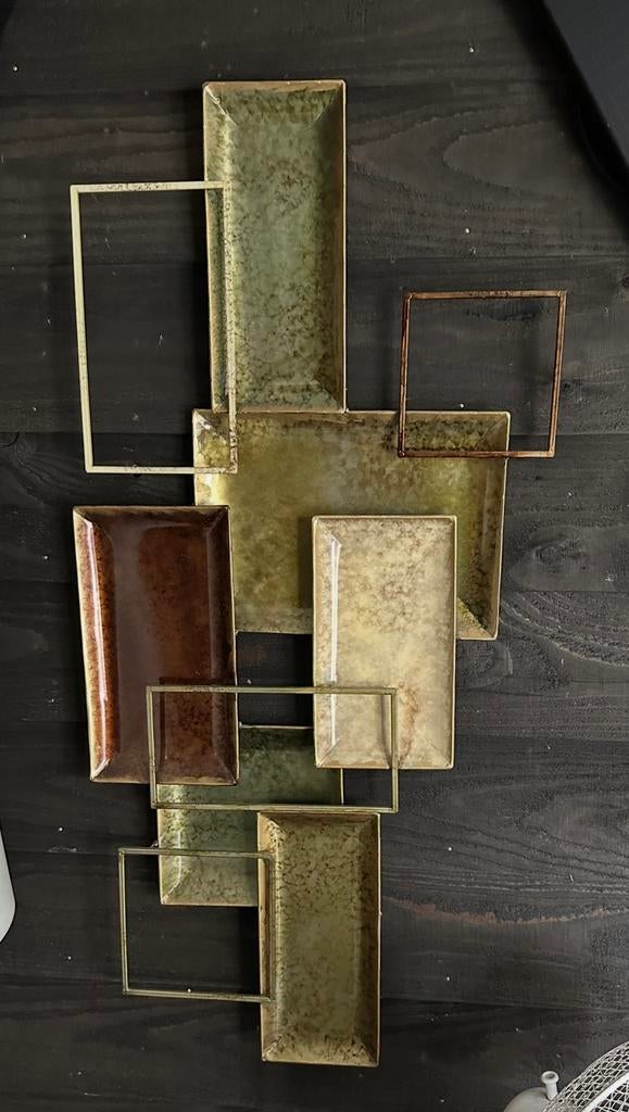 Wanddecoratie metaal schilderij wandornament ornament muur, Huis en Inrichting, Ophalen, Zo goed als nieuw